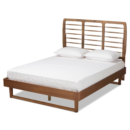 Baxton Studio Lucie Modern and Contemporary Walnut Brown Finished Wood Full Size Platform Bed 184-11147-9410-Zoro